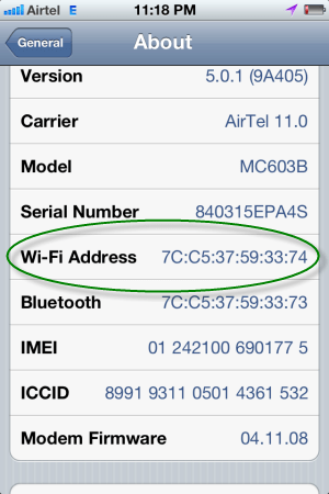 Mac Address For Iphone
